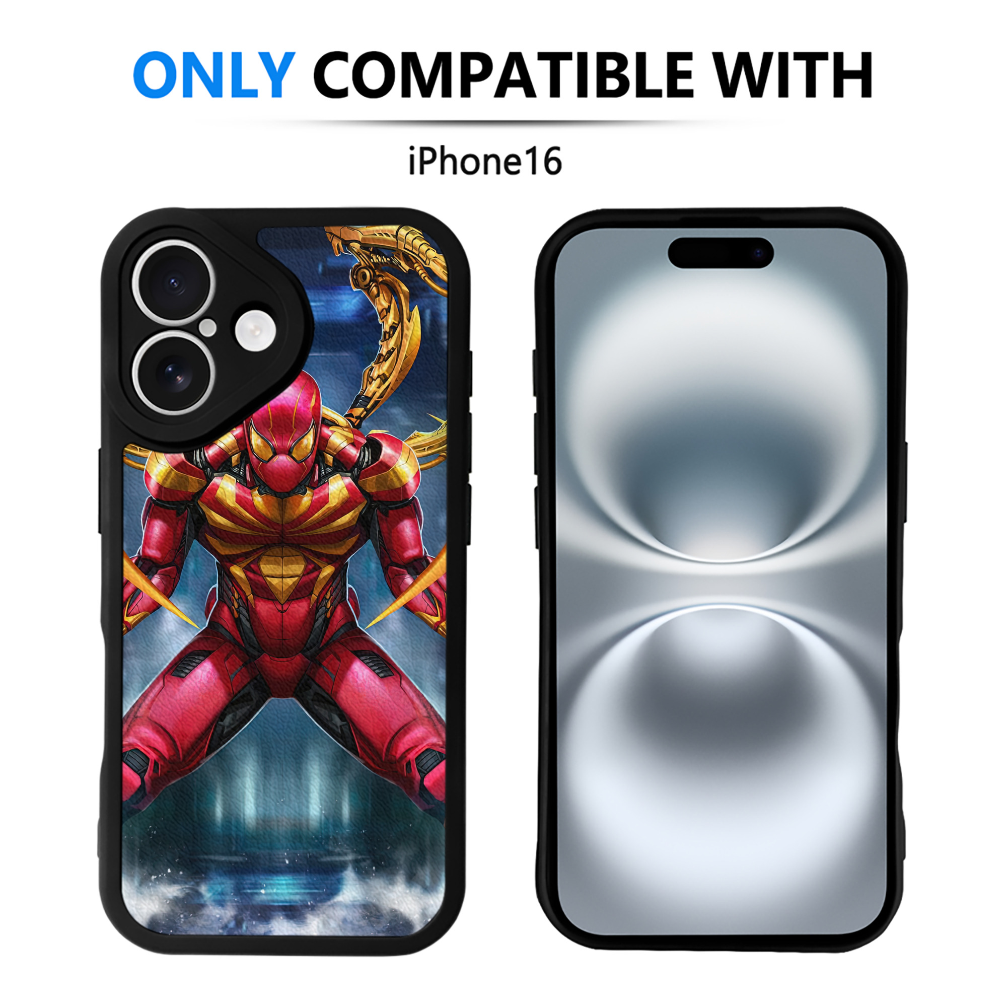 Spider Man スパイダーマン 【iPhone 16シリーズ対応】シリコンスマホケース（レザー調） 材質：シリコン